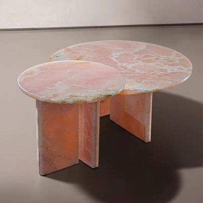 HomeDor Pink Natural Marble Coffee Table/Bed side Table