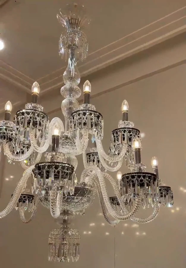 HomeDor Premium Luxury Diva Vintage Candle Crystal Chandelier