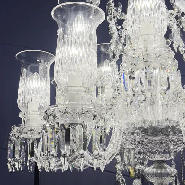 HomeDor Premium Luxury Elegant Floral Lampshade Crystal Chandelier