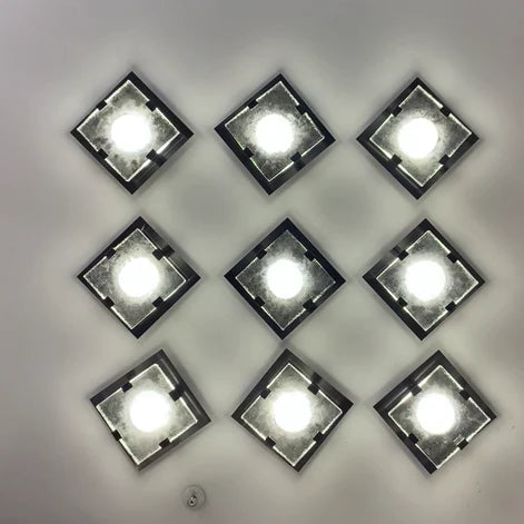 HomeDor Modern Square Glass Wall Light/Flush Mounted Chandelier