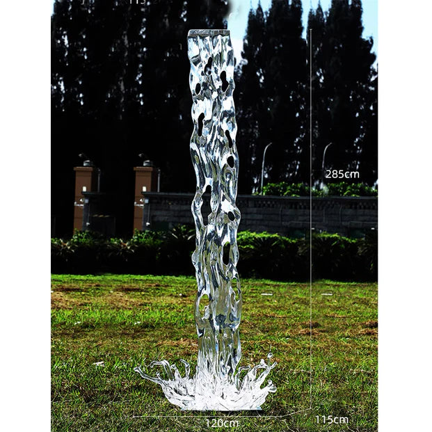 HomeDor Creative Waterfall Transparent Resin Sculpture Wall Decor