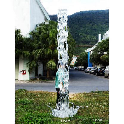 HomeDor Creative Waterfall Transparent Resin Sculpture Wall Decor