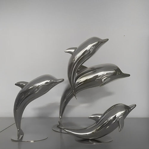 HomeDor Modern Creative Dolphin Sculpture Set